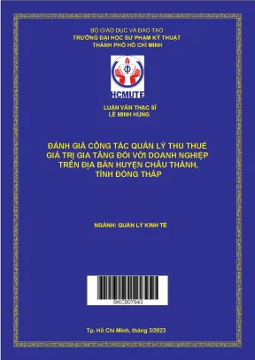 Luận văn thạc sĩ đánh giá công tác quản lý thu thuế giá trị gia tăng đối với doanh nghiệp trên địa bàn huyện châu thành tỉnh đồng tháp