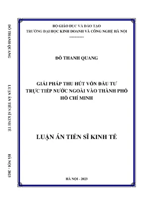 Giải pháp thu hút vốn đầu tư trực tiếp nước ngoài vào thành phố hồ chí minh luận văn