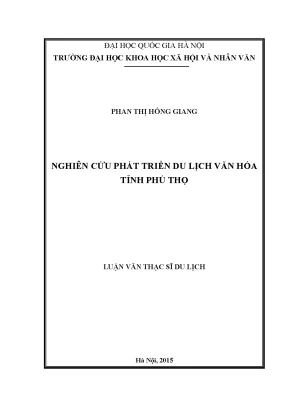 Luận văn phát triển du lịch phú thọ