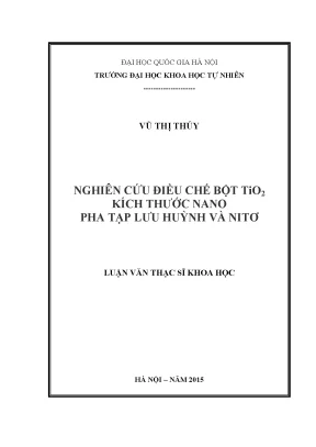 Luận văn hóa vô cơ titan đioxit điều chế bột titan đioxit vật liệu nano