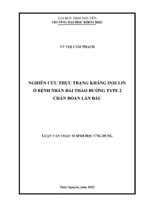 Luận văn thạc sĩ nghiên cứu thực trạng kháng insulin ở bệnh nhân đái tháo đường type 2 chẩn đoán lần đầu