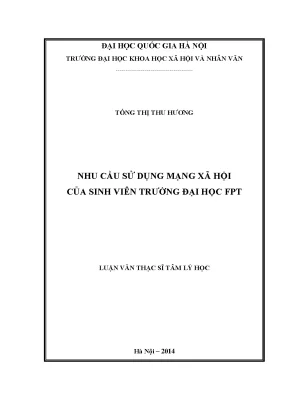 Luận văn tâm lý học mạng xã hội tâm lý học người lớn