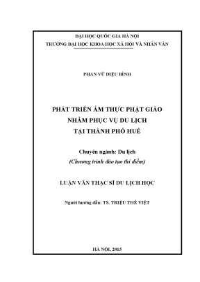 Luận văn phát triển ẩm thực phật giáo nhằm phục vụ du lịch