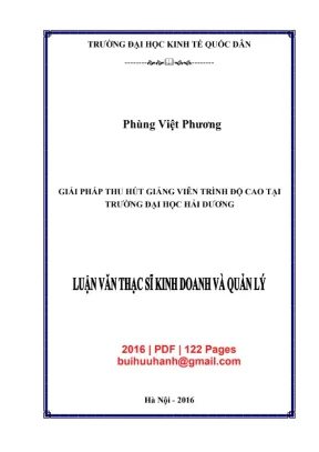 Luận văn thạc sĩ giai phap thu hút giảng viên trình độ cao tại truong dai hqc hai duong