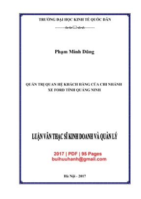Luận văn thạc sĩ quan tri quan he khach hang cua chi nhanh xe ford tinh quang ninh