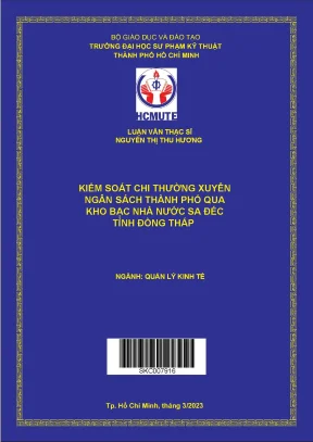 Luận văn thạc sĩ kiểm soát chi thường xuyên ngân sách thành phố qua kho bạc nhà nước sa đéc tỉnh đồng tháp