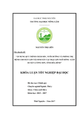Luận văn áp dụng quy trình chăm sóc nuôi dưỡng và phòng trị bệnh cho đàn lợn nái sinh sản tại trại lợn ngô hồng gấm huyện lương sơn tỉnh hòa bình