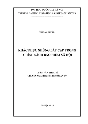 Luận văn khoa học quản lý bảo hiểm xã hội chính sách bảo hiểm