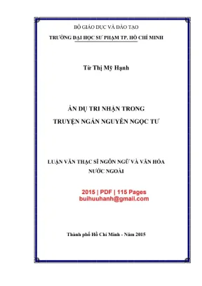 Luận văn thạc sĩ ngôn ngữ học ẩn dụ tri nhận trong truyện ngắn nguyễn ngọc tư