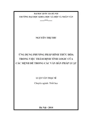Luận văn triết học logic hình thức văn bản pháp luật phương pháp hình thức hóa
