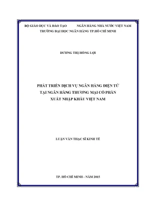 Luận văn phát triển dịch vụ ngân hàng điện tử tại ngân hàng