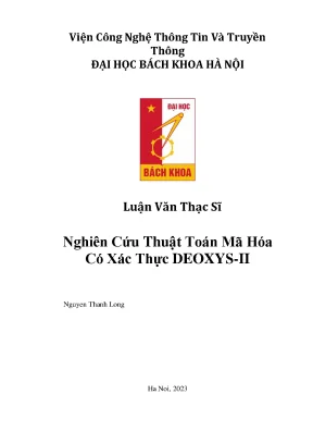 Nghiên cứu thuật toán mã hóa có xác thực deoxysii luận văn thạc sĩ