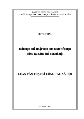 Luận văn công tác xã hội học sinh tiểu học giáo dục hòa nhập dịch vụ xã hội