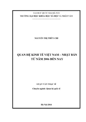 Luận văn quan hệ kinh tế quan hệ quốc tế việt nam nhật bản