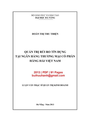 Luận văn thạc sĩ quản trị kinh doanh quản trị rủi ro tín dụng tại ngân hàng thương mại cổ phần hàng hải việt nam