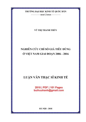 Luận văn thạc sĩ kinh tế nghiên cứu chỉ số giá tiêu dùng ở việt nam giai đoạn 20062016