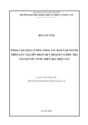 Luận văn đào tạo nguồn nhân lực liên đoàn quy hoạch và điều tra tài nguyên nước miền bắc