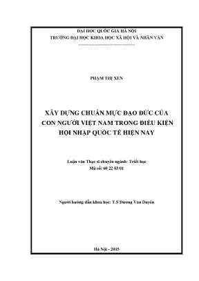 Luận văn triết học chuẩn mực đạo đức người việt nam hội nhập quốc tế