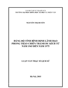 Luận văn phong trào chiến tranh du kích từ năm 1965 đến năm 1975