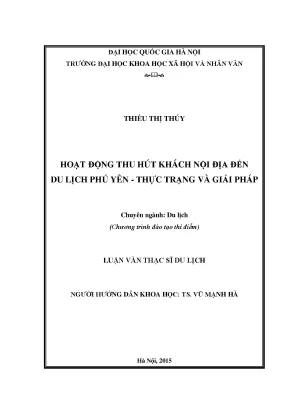 Luận văn hoạt động thu hút khách nội địa đến du lịch phú yên