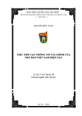 Luận văn báo chí học thông tin tài chính truyền thông đại chúng