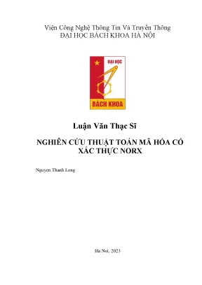 Nghiên cứu thuật toán mã hóa có xác thực norx luận văn thạc sĩ