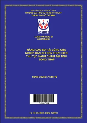 Luận văn thạc sĩ nâng cao sự hài lòng của người dân khi đến thực hiện thủ tục hành chính tại tỉnh đồng tháp