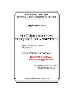 Luận văn thạc sĩ ngữ văn vị từ tình thái trong truyện kiều của nguyễn du