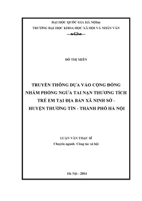 Luận văn công tác xã hội trẻ em phòng ngừa tai nạn thương tích công tác truyền thông