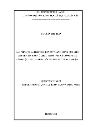 Luận văn các nhân tố ảnh hưởng đến sự thành công của việc chuyển đổi