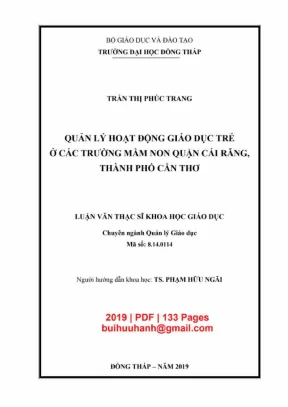 Luận văn thạc sĩ quan ly hoat dong giao duc tre 6 cac truong mam non quan cai rang thanh pho can tho