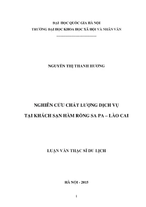 Luận văn chất lượng dịch vụ khách sạn hàm rồng