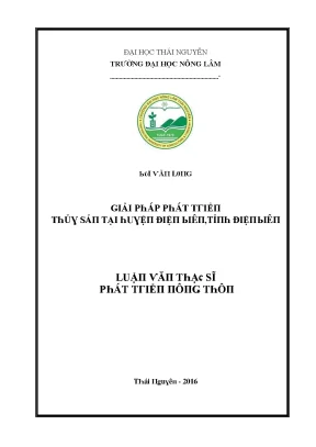Luận văn giải pháp phát triển thuỷ sản tại huyện điện biên tỉnh điện biên