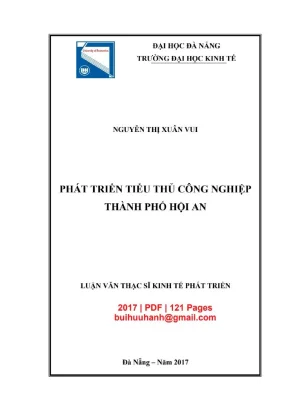 Luận văn thạc sĩ kinh tế phát triển phát triển tiểu thủ công nghiệp thành phố hội an