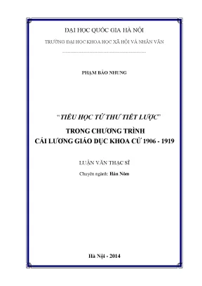 Luận văn lịch sử ngôn ngữ hán nôm cải lương giáo dục khoa cử