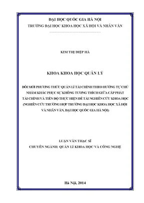 Luận văn khoa học công nghệ quản lý tài chính nghiên cứu khoa học cấp phát tài chính copy