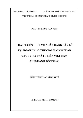 Luận văn phát triển dịch vụ ngân hàng bán lẻ tại ngân hàng