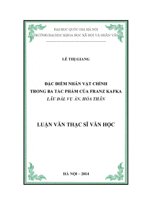 Luận văn đặc điểm nhân vật chính trong ba tác phẩm của franz kafka