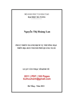 Luận văn thạc sĩ kinh tế phát triển ngành dịch vụ thương mại trên địa bàn thành phố quảng ngãi