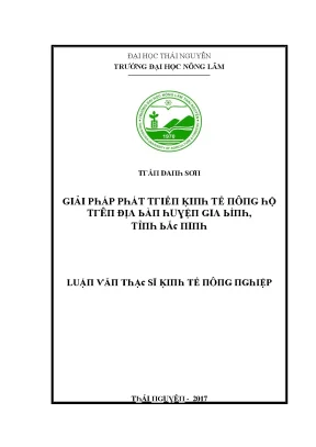 Luận văn giải pháp phát triển kinh tế nông hộ trên địa bàn huyện gia bình tỉnh bắc ninh