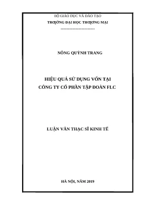 Luận văn thạc sĩ hiệu quả sử dụng vốn tại công ty cp tập đoàn flc