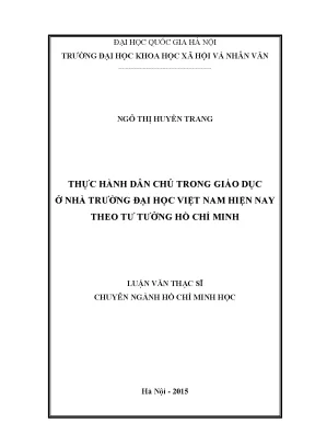 Luận văn thực hành dân chủ trong giáo dục ở nhà trường đại học