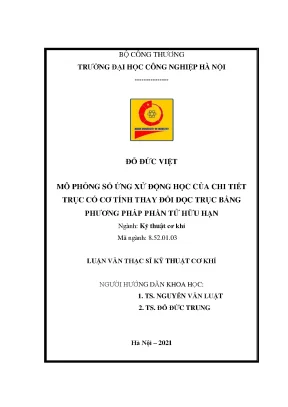 Luận văn mô phỏng số bằng phương pháp phần tử hữu hạn