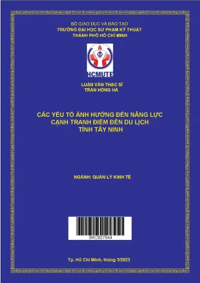 Luận văn thạc sĩ các yếu tố ảnh hưởng năng lực cạnh tranh điểm du lịch tỉnh tây ninh