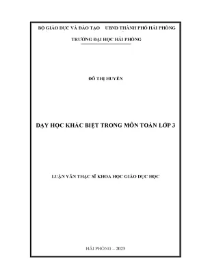 Luận văn thạc sĩ giáo dục học dạy học khác biệt trong môn toán lớp 3