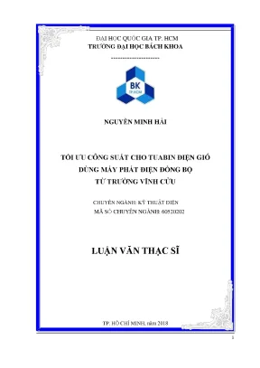 Luận văn thạc sĩ kỹ thuật điện tối ưu công suất cho tuabin điện gió dùng máy phát điện đồng bộ từ trường vĩnh cửu