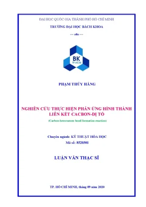 Luận văn thạc sĩ kỹ thuật hóa học nghiên cứu thực hiện phản ứng hình thành liên kết cacbondị tố