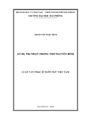 Luận văn thạc sĩ ngôn ngữ việt nam ẩn dụ tri nhận trong thơ nguyễn bính