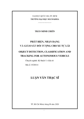 Luận văn thạc sĩ kỹ thuật cơ điện tử phát hiện nhận dạng và giám sát đối tượng cho xe tự lái