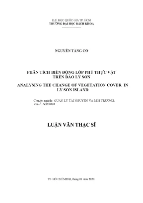 Luận văn thạc sĩ quản lý tài nguyên và môi trường phân tích biến động lớp phủ thực vật trên đảo lý sơn
